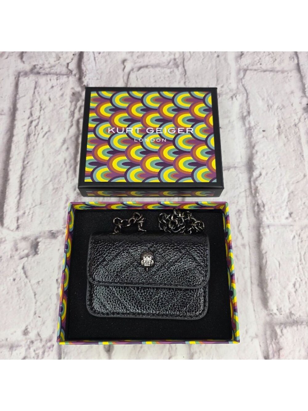 Kurt Geiger London Mini Kensington Quilted Crossbody Bag With Chain Strap NIB